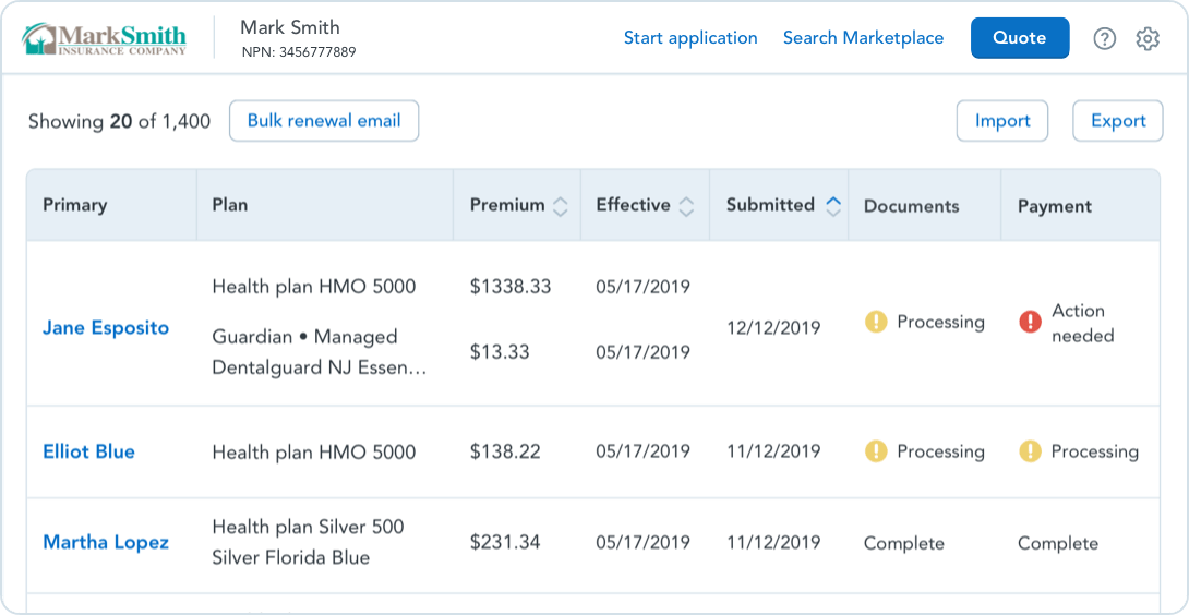 Track ACA clients and leads